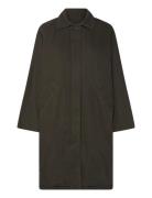 Loose Fit Canvas Car Coat Topattu Pitkä Takki Khaki Green Weekday