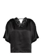 Vmhillary 2/4 Top Btq Ga Tops T-shirts & Tops Short-sleeved Black Vero...
