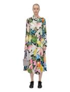 2436 Heavy Dry Viscose, Front Plack Polvipituinen Mekko Multi/patterne...