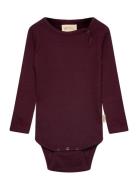 Body L/S Modal Bodies Long-sleeved Burgundy Petit Piao
