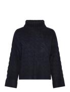 Resnoll Knit Jumper Ls Tops Knitwear Turtleneck Navy Lollys Laundry