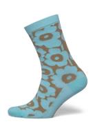 Linjaus Unikko Lingerie Socks Regular Socks Blue Marimekko