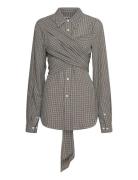Twisty Shirt Soft Grey Check-42 Tops Shirts Long-sleeved Grey Hope
