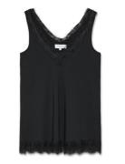 Rwbillie Sl Lace V-Neck Top Tops T-shirts & Tops Sleeveless Black Rose...
