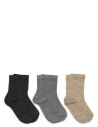 Wool Rib Socks - 3-Pack Sukat Black Mp Denmark