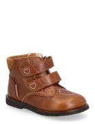 Boots - Flat - With Velcro Talvikengät Tarroilla Brown ANGULUS