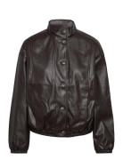 Vmpolly High Neck Jacket Coated Exp Nahkatakki Brown Vero Moda