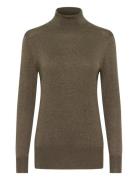 Astrid Roll Neck Tops Knitwear Turtleneck Khaki Green Kaffe