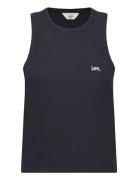 Ribbed Tank Tops T-shirts & Tops Sleeveless Black Lee Jeans