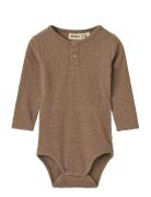 Body L/S Benny Bodies Long-sleeved Brown Wheat