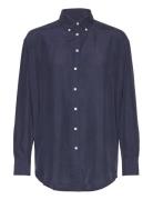 Relaxed Silk Shirt Tops Shirts Long-sleeved Blue GANT