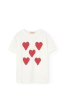 Hearts White Rooster T-Shirt Tops T-shirts Short-sleeved Cream THE ANI...