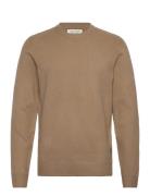 Cfheine Crew Neck Knit Tops Knitwear Round Necks Beige Casual Friday