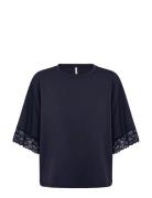 Sc-Banu Tops T-shirts & Tops Short-sleeved Navy Soyaconcept