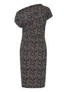 Paisley Jersey Off-The-Shoulder Dress Designers Knee-length & Midi Nav...