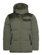 Hooded Puffer Jacket Vuorillinen Takki Topattu Takki Khaki Green Scotc...