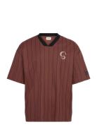 Sdsean Tops T-shirts Short-sleeved Brown Solid