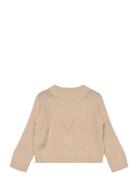 Nmfrikine Ls Short Knit Pullover Pb Tops Knitwear Pullovers Beige Name...