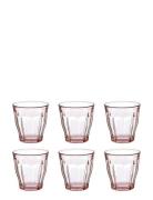 Picardie Tumbler 4-Pack Home Tableware Glass Drinking Glass Pink Dural...