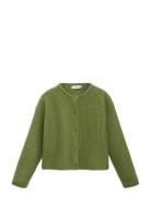 Knitted Button Cardigan Tops Knitwear Cardigans Green Mango