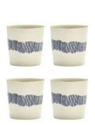 Coffee Cup 25Cl White-Stripes Blue Feast By Ottolenghi Set/4 Home Tabl...