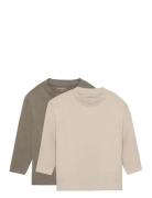 T-Shirt Ls Loose Fit Tops T-shirts Long-sleeved T-shirts Khaki Green M...