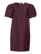 Vishina 2/4 O-Neck Short Dress/Pty/Ka Lyhyt Mekko Burgundy Vila