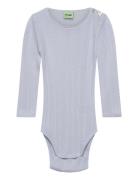 Baby Rib Body Bodies Long-sleeved Blue FUB