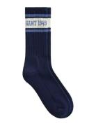 Logo Stripe Sport Socks Underwear Socks Regular Socks Navy GANT