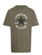 Te-S/S Tee Tops T-shirts Short-sleeved Khaki Green Converse