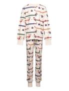 Bamboo Two Piece Pyjamas Santa Dogs Pyjamasetti Pyjama Multi/patterned...