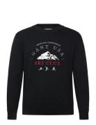 Embroidered Graphic C-Neck Tops Knitwear Round Necks Black GANT