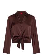 Errika Tops Blouses Long-sleeved Brown HUGO