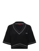 Naty Top Tops T-shirts & Tops Short-sleeved Black HUGO