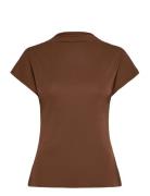 Alitta Tops T-shirts & Tops Short-sleeved Brown Tiger Of Sweden