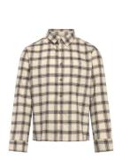 Check Shirt Tops Shirts Long-sleeved Shirts Beige Mango