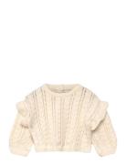 Ruffle Knitted Sweater Tops Knitwear Pullovers Cream Mango