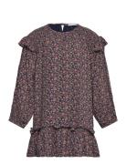 Ruffled Printed Dress Dresses & Skirts Dresses Casual Dresses Long-sle...