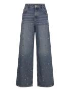 Straight-Leg Jeans With Eyelets Bottoms Jeans Straight-regular Blue Ma...