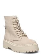 Skylar Shoes Boots Ankle Boots Laced Boots Cream Steve Madden