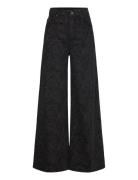 Wide-Leg Paisley-Print Jeans Bottoms Jeans Wide Black Mango