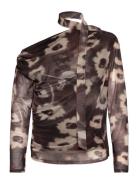 Floral-Print T-Shirt With Scarf Tops T-shirts & Tops Long-sleeved Brow...