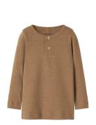 Nmmkab Ls Top Noos Tops T-shirts Long-sleeved T-shirts Beige Name It