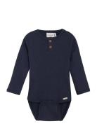 Body Ls Rib Pitkähihainen Body Navy Minymo