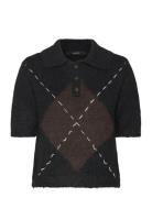 Vmbliss 2/4 Pol Ck Pullover Ga Tops Knitwear Jumpers Brown Vero Moda