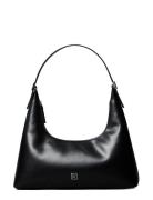 Emblem Hw Lthr Shoulder Bag Bags Top Handle Bags Black Calvin Klein