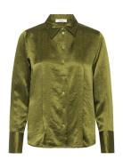 Slfselene Ls Panel Shirt Ex Tops Shirts Long-sleeved Green Selected