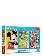 Pappussel Trefl 3X80 Bitar Mickey Mouse Toys Puzzles And Games Puzzles...