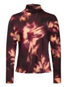 Tie-Dye Turtleneck Blouse Tops Shirts Long-sleeved Multi/patterned Man...