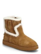 Fur-Effect Suede Ankle Boots Talvisaappaat Brown Mango